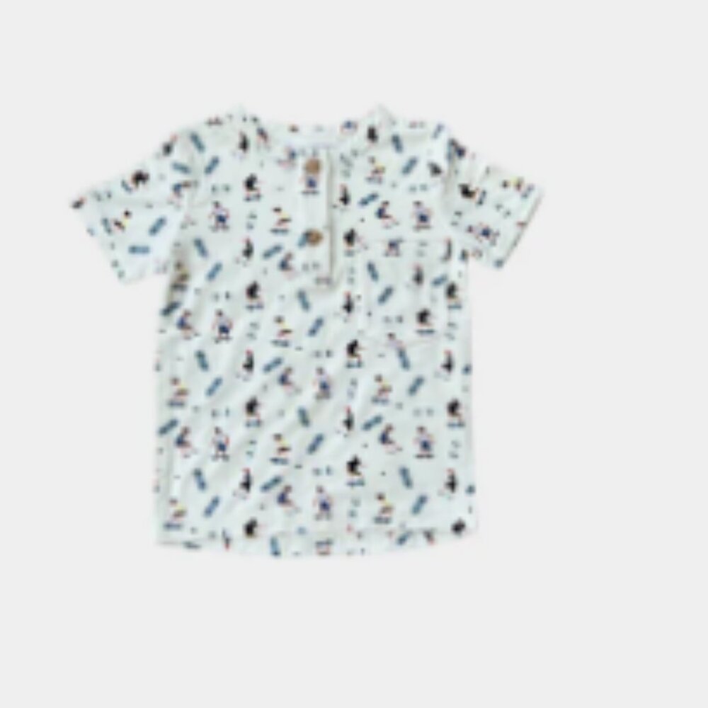 Baby Sprouts Short Sleeve Henley - Skate